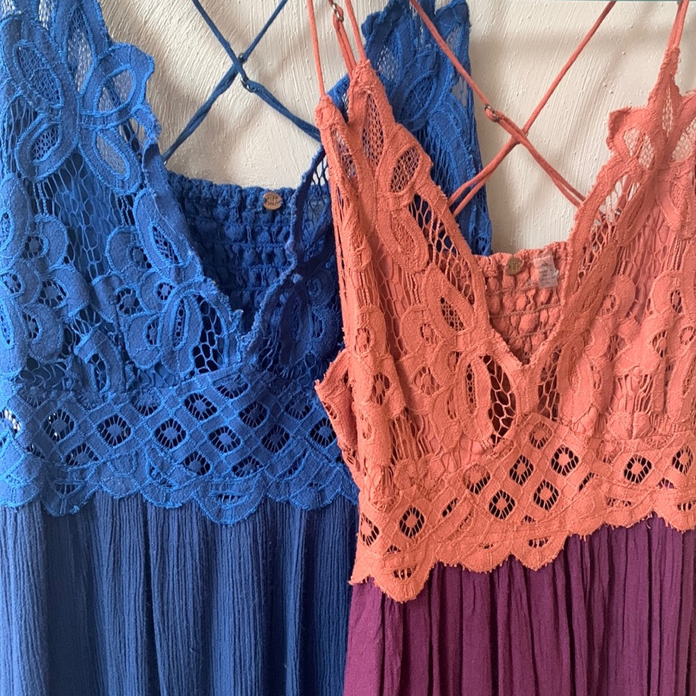 Free People layering Adela slip dresses